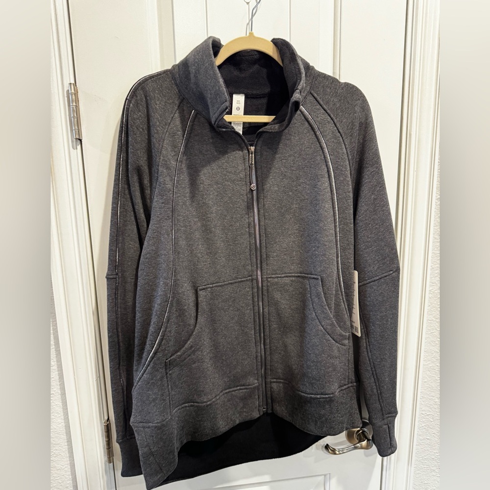 Lululemon Scuba OS funnel full zip plush, Heathered black